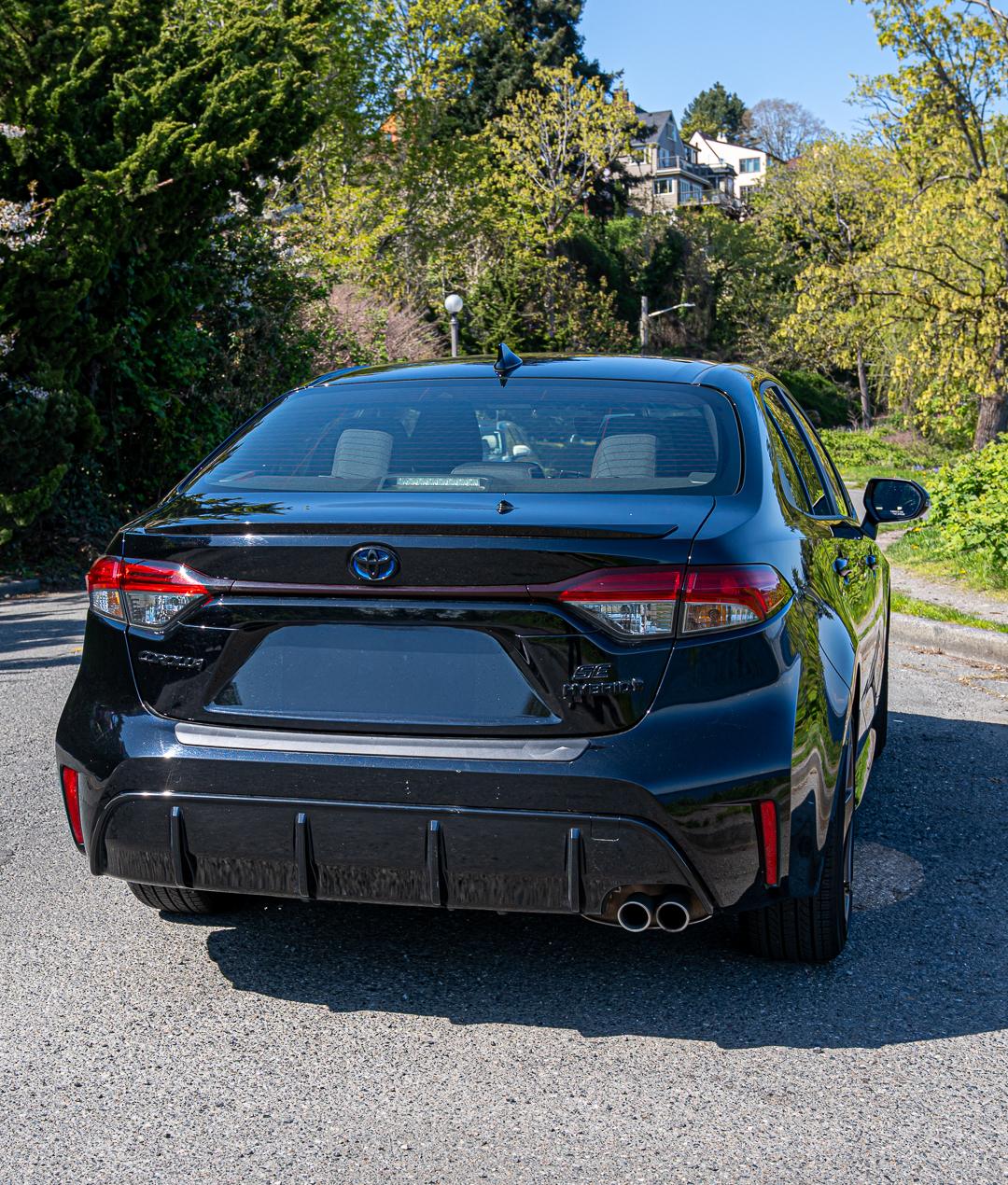 Back view of 2024 black corolla